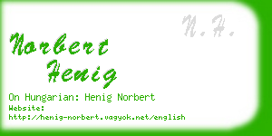 norbert henig business card